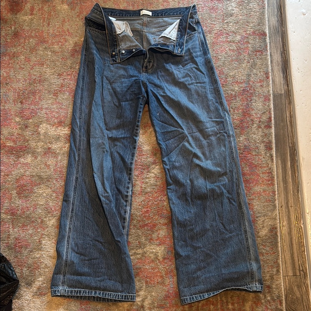 Favorite Daughter Wide-Leg Blue Jeans